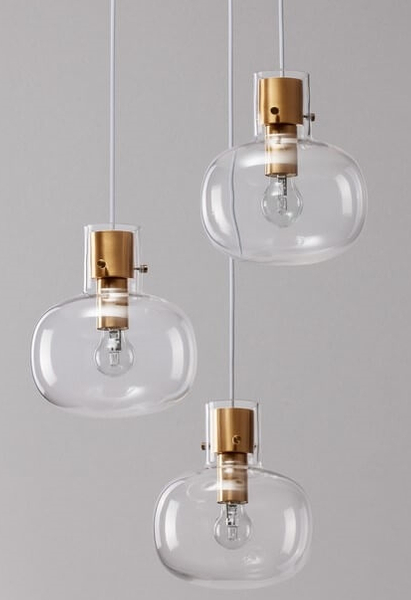 Wisząca lampa sypialniana Padre kaskada przezroczysta złota