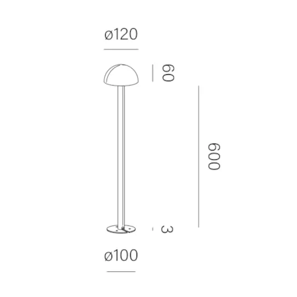 Ogrodowa lampka grzybek KYO czarna zewnętrzna LED 2700K IP65 na taras 26604-M927-D9-CV-12