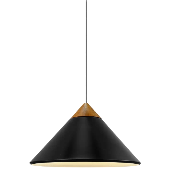 Nowoczesna wisząca lampa Kinto 2520083003 stożek drewniany czarny