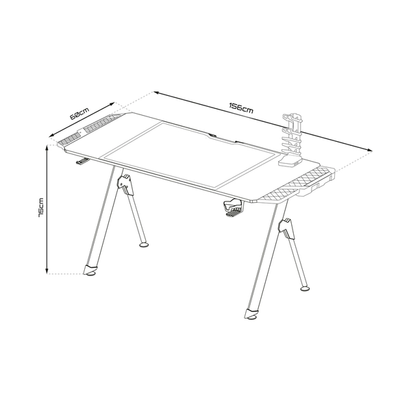 Wygodne biurko do gier Gamset Falcon EKGS8111 czarne