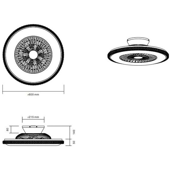 Sufitowy lampowentylator HARSTAD R62412106 RL Light LED 40W 3000-6500K na pilot srebrny