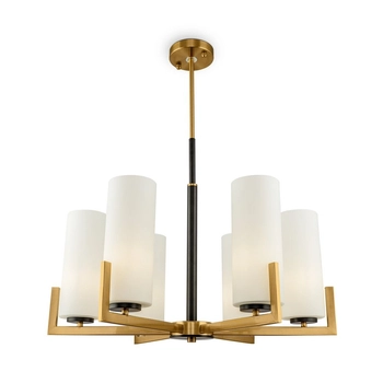 Żyrandol wiszący Fortano MOD089PL-06BS tuby białe mosiądz