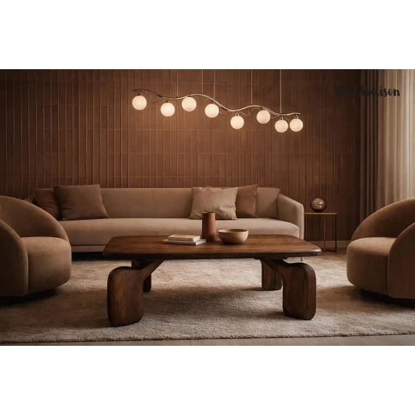 Prostokątny stolik kawowy ORIZON MM001501100344 brązowy drewniany 120x60cm