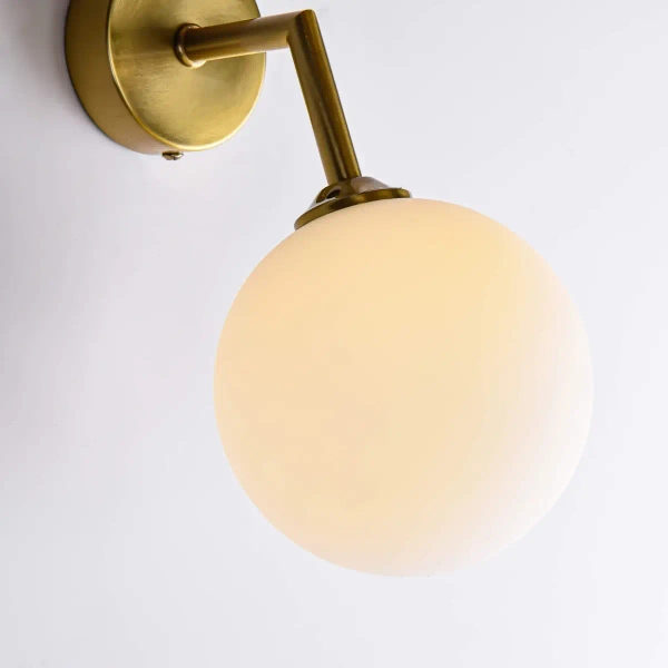 Kinkiet LAMPA ścienna DORADO LP-002/1W Light prestige loftowa OPRAWA szklana kula miedziana biała