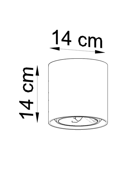 Downlight LAMPA sufitowa SL.0645 betonowa OPRAWA spot tuba szara