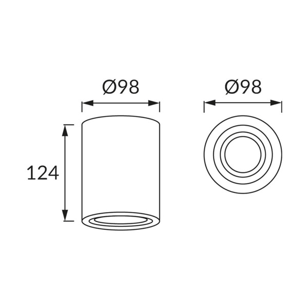 Lampa sufitowa Hary 04239 Ideus tubka punktowa downlight biała złota