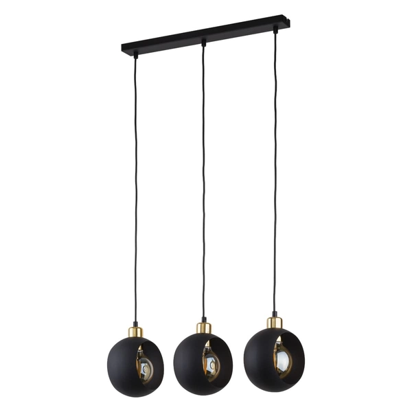Lampa zwisająca do salonu Cyklop 2753 TK Lighting potrójna czarna patyna