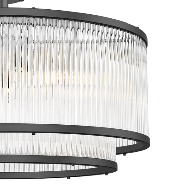 Okrągła lampa przysufitowa Sergio C0528-06H-P7AC szkło przezroczysty czarny