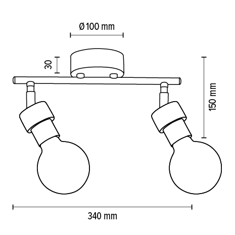 Regulowana lampa sufitowa MARJOLAINE 2831204 reflektorki czarne drewno