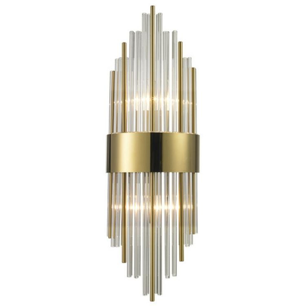 Kryształowy kinkiet Draco ST-88003W-M gold Step do salonu złoty