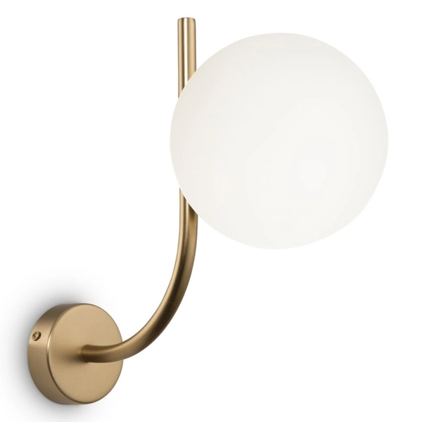 Nowoczesna lampa ścienna Rendez-vous MOD109WL-01BS biała mosiądz