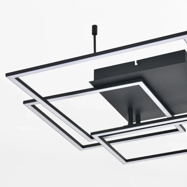 Nowoczesny plafon AVENIR DH190827BBK LED 50W 4000K kwadraty czarny