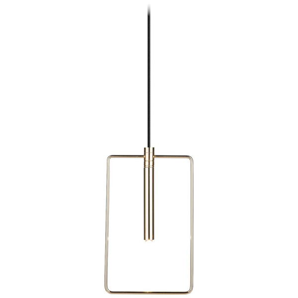 Wisząca lampa FARO 0545 prostokątna metalowy zwis ramka frame złoty
