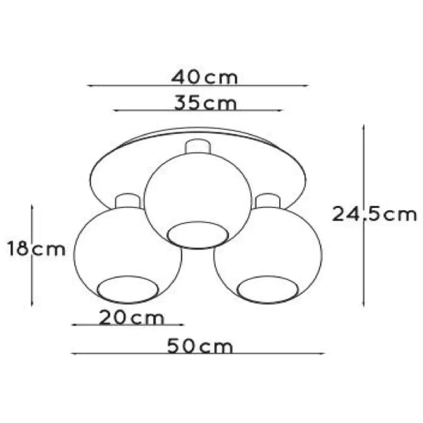 Sufitowa lampa do salonu MARIUS 74114/03/30 Lucide szklana kula złoty