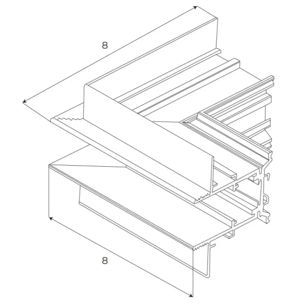 Łącznik kątowy magnetyczny do szynoprzewodów MT0026 metalowy biały