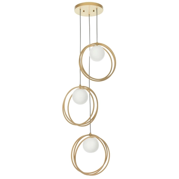 Wisząca lampa kaskada ringi L&-192489 Light& klosze kuliste złota