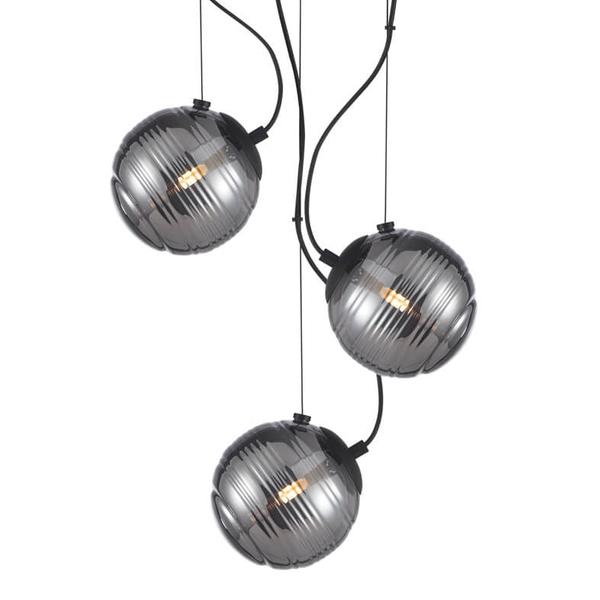 Potrójna lampa zwis Perona PND-92389-3A-BK Italux grafitowy czarny