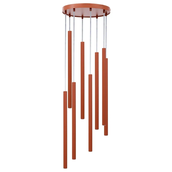 Kaskadowa lampa wisząca Sopel 8 41463 sople tubki cegalna