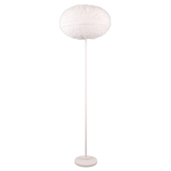 Podłogowa lampa do salonu Furry R41581001 plusz biały