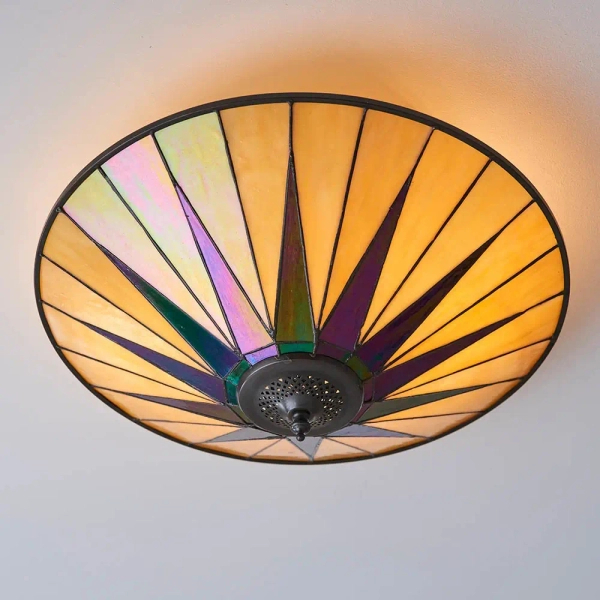 Szklana lampa sufitowa Dark star 70240 tiffany witraż do sypialni kolorowa