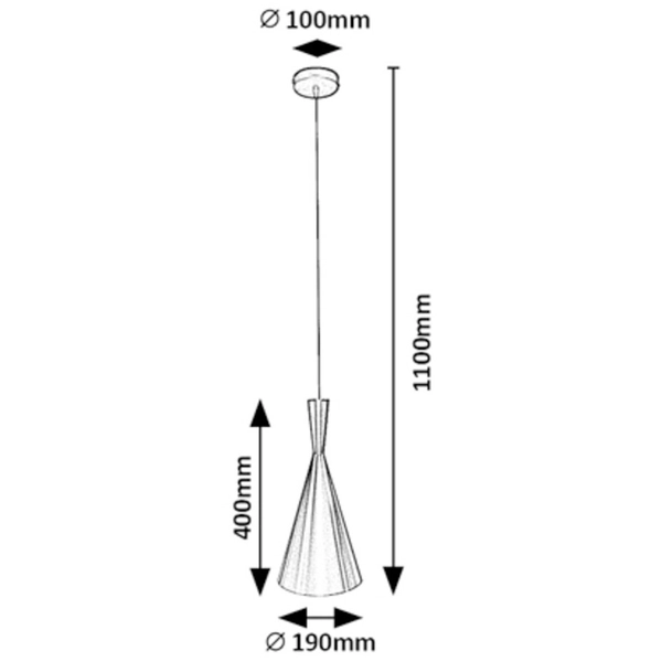Metalowa lampa wisząca Trincola 5311 stożek do salonu nad stolik srebrny