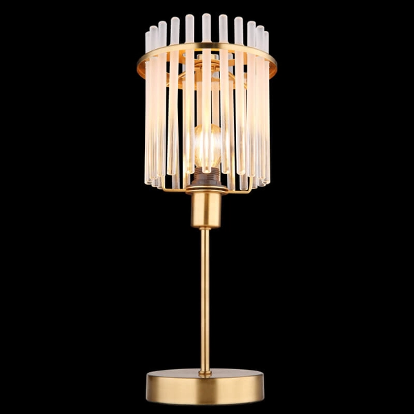 Stołowa lampka glamour GORLEY 15698TM szklana na komodę złota