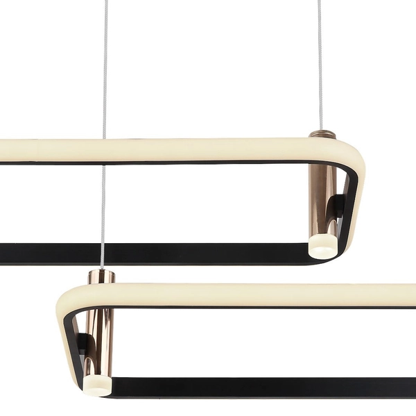 Geometryczna LAMPA wisząca COCO 67301H1 Globo prostokątna zwis LED 55W 2700K - 6000K do salonu złoty