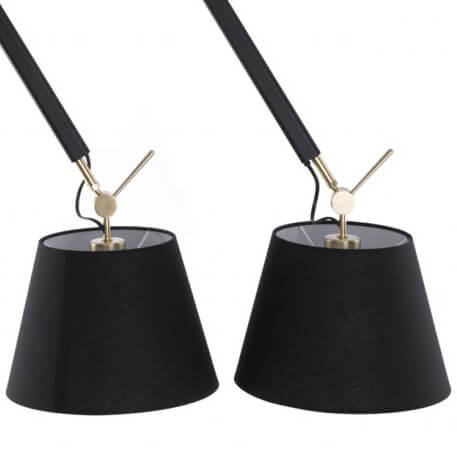 Czarna lampa wisząca Zyta z abażurami do przedpokoju