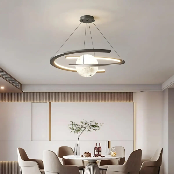 Ringowa lampa wisząca Moon LWS-MOON LED 3000K księżyc czarny