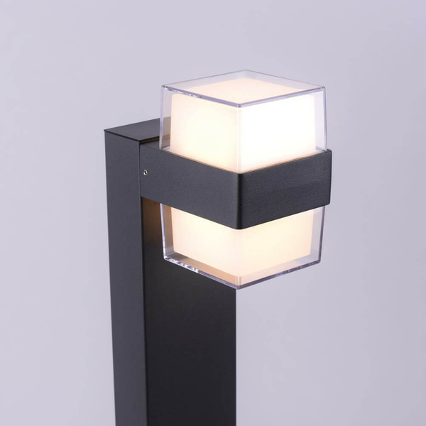 Grafitowy słupek ogrodowy Cara LED 8W 3000K zewnętrzna lampa