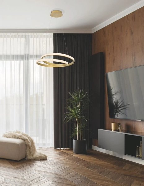 Kryształowa lampa wisząca Obera do salonu LED 25W złota