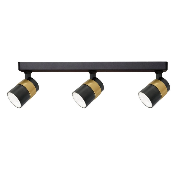 Potrójna lampa salonowa Antillo LP-770/3W BK regulowany kąt światła sufitowa metal czarny złoty