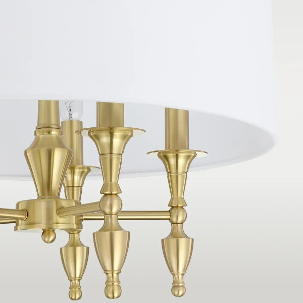 Wisząca lampa z abażurem Austin P05197BR-WH Cosmolight biały mosiądz