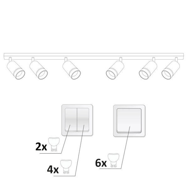 Lampa przysufitowa tubki PARIS 322364 regulowana czarny