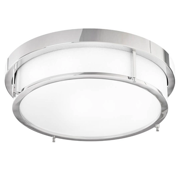 Okrągła lampa sufitowa Romi plafon abażurowy chrom biały