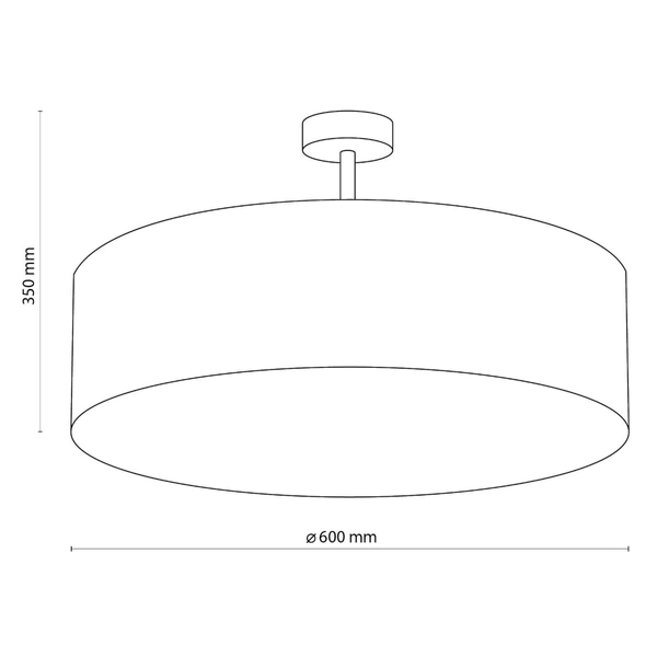 Okrągły plafon sypialniany Rondo 4245 TK Lighting tkaninowy czarny biały