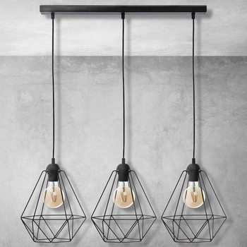 LAMPA wisząca BASKET 7215 Milagro druciana OPRAWA metalowa listwa ZWIS klatki loft czarne