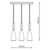 Wisząca LAMPA hygge SOLIN LP-181/3L BK Light Prestige metalowa OPRAWA na listwie ZWIS kaskada czarna