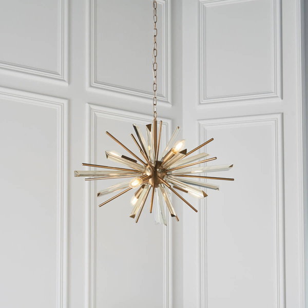 Lampa na łańcuchu wisząca L&-181936 Light& druciana złota