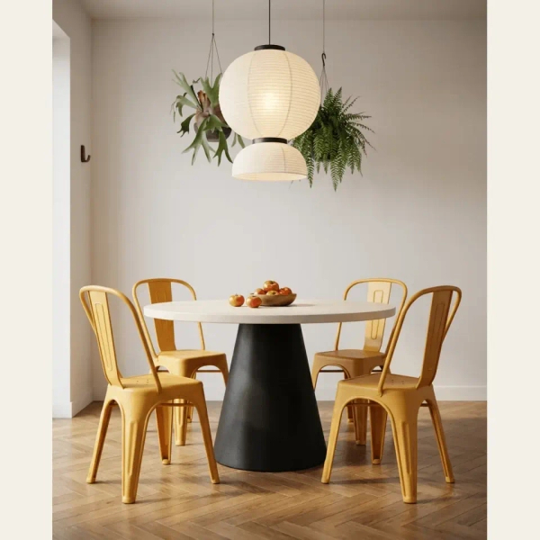 Żółte krzesło do ogrodu PARIS 5900168835856 wys. 86 cm na taras