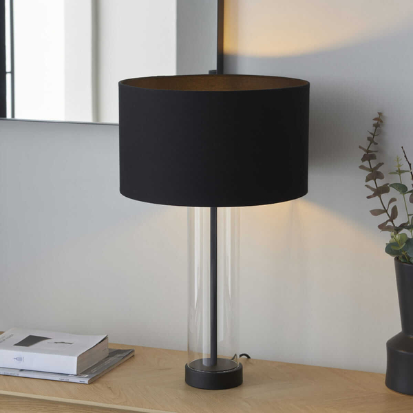 Lampa stołowa Lessina 100440 Endon na komodę transparentna czarna
