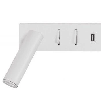 Ścienna lampa nad łóżko ZARATE LE42221 LED 8W 3000K USB tubka biała