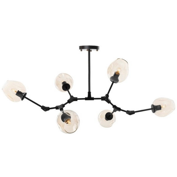 Lampa wisząca Modern orchid ST-1232-6 BLACK AMBER Step balls bursztynowa czarna