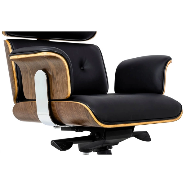 Fotel biurowy Lounge Business YS-6809.BLACK.WALNUT czarny sklejka orzech