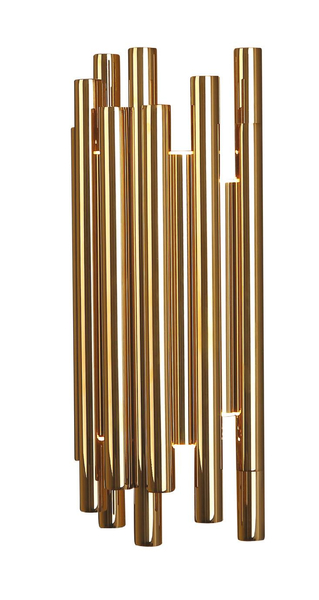 Kinkiet LAMPA ścienna ORGANIC W0187D Maxlight metalowa OPRAWA sople LED 8W 3000K tuby złote