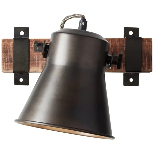 Kinkiet ścienny loft Plow 82110/46  do sypialni drewniany czarny