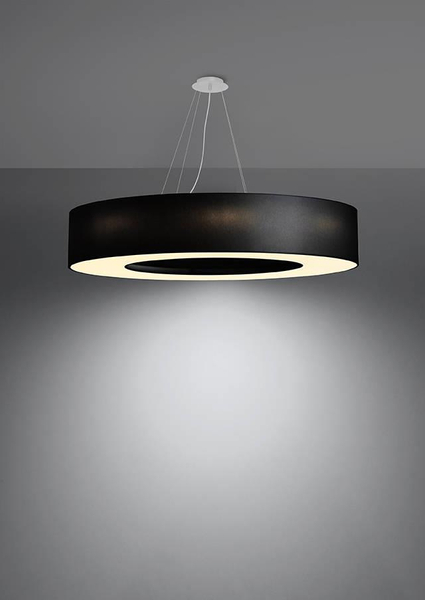 LAMPA wisząca SL.0796 okrągła OPRAWA zwis abażurowy czarny