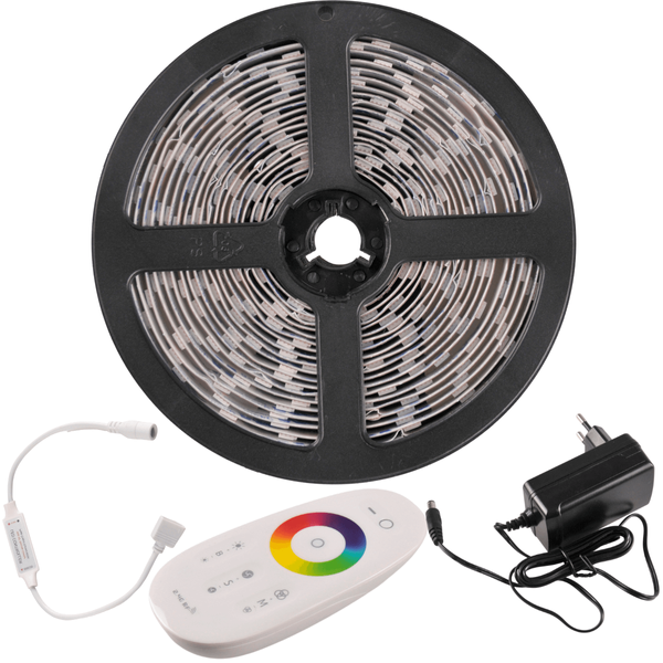 Zestaw taśma LED z zasilaczem i pilotem 24V 5m 323668 LED 36W RGBW biała