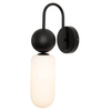 Kinkiet ścienny owalny NOVA W0381 Maxlight szklany kula czarny biały