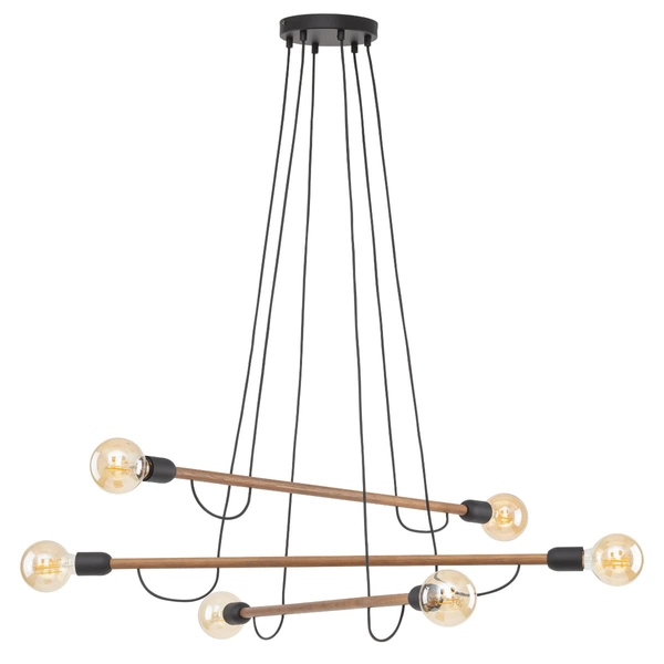 Lampa wisząca nad stół Helix 4950 TK Lighting wielopunktowa czarna orzech